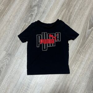 Puma Kids Black and Red Logo Tee
